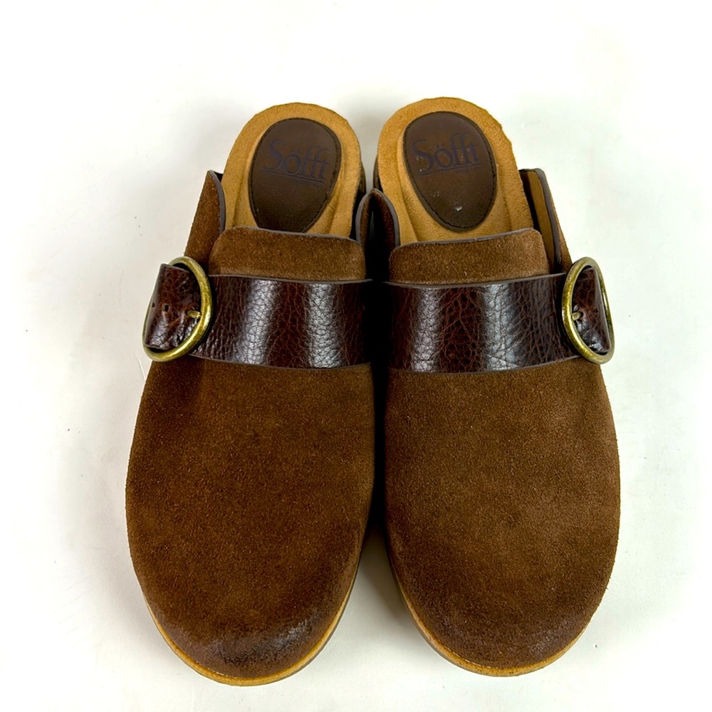 SOFFT Brown Suede Bayla Slip On Comfort Mules